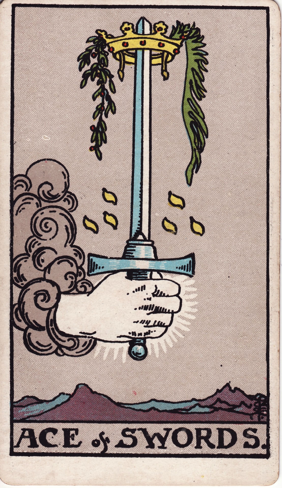 Ace of Swords tarot card, Rider–Waite–Smith deck