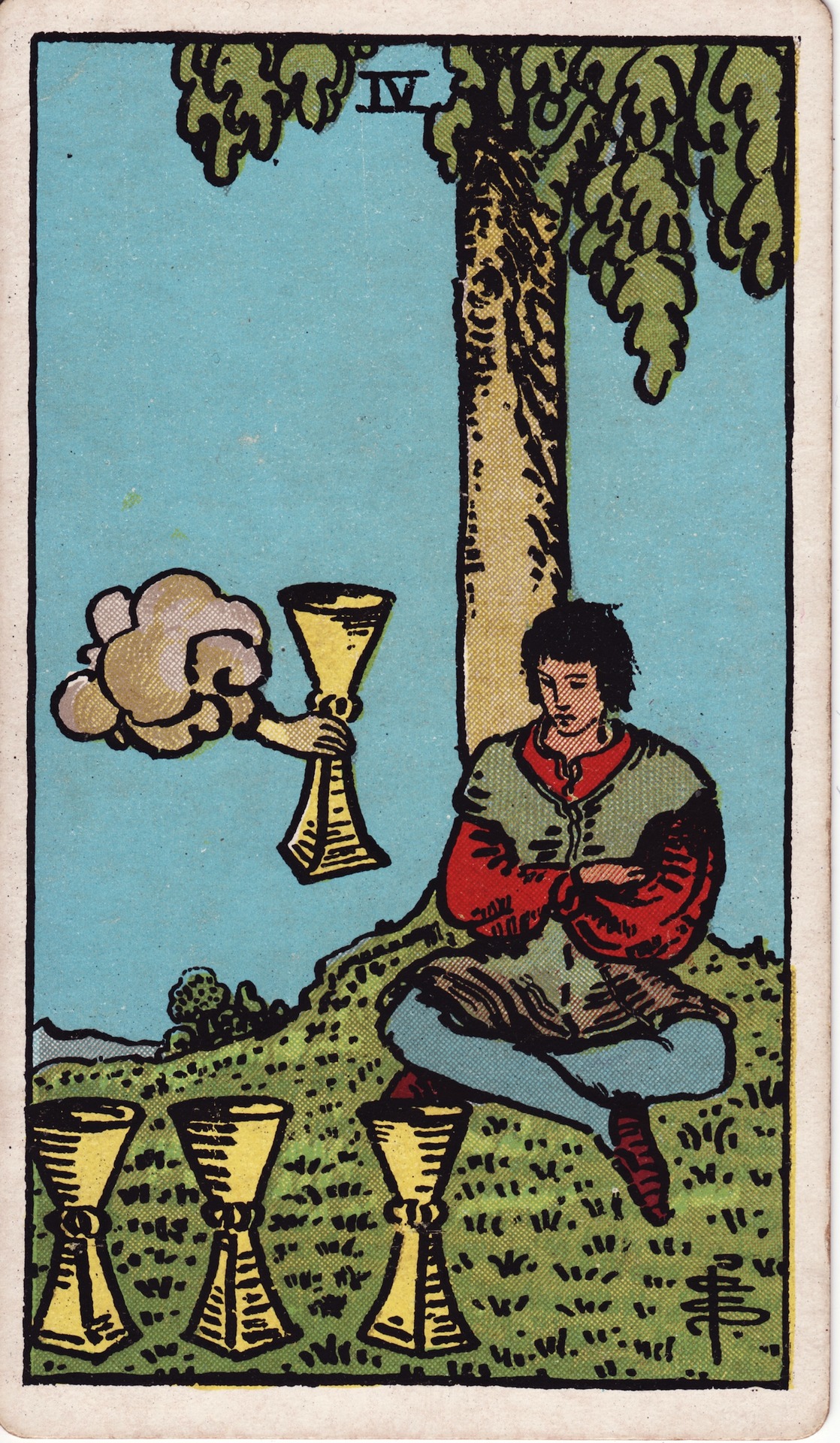 Four of Cups tarot card, Rider–Waite–Smith deck