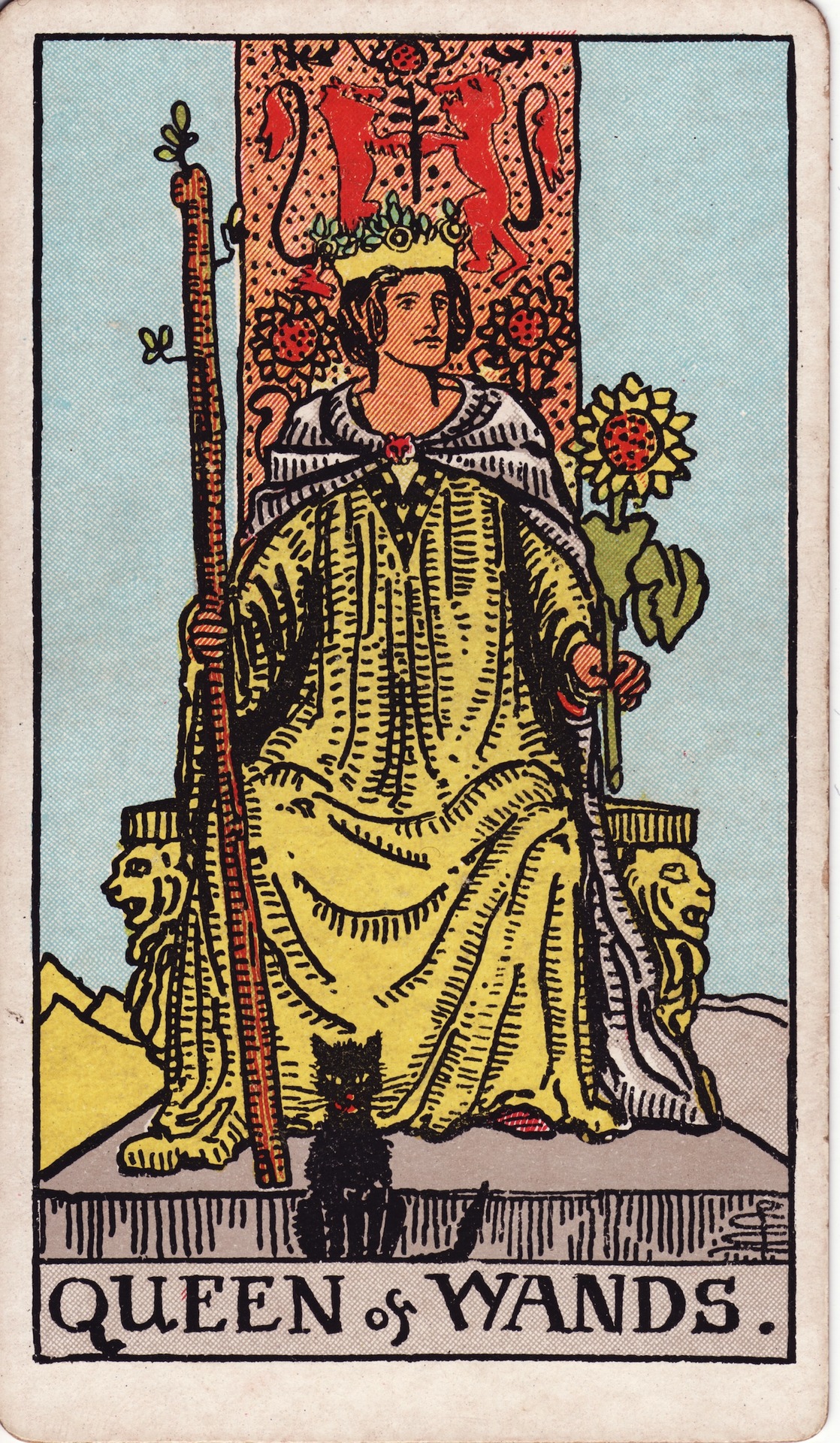 Queen of Wands tarot card, Rider–Waite–Smith deck