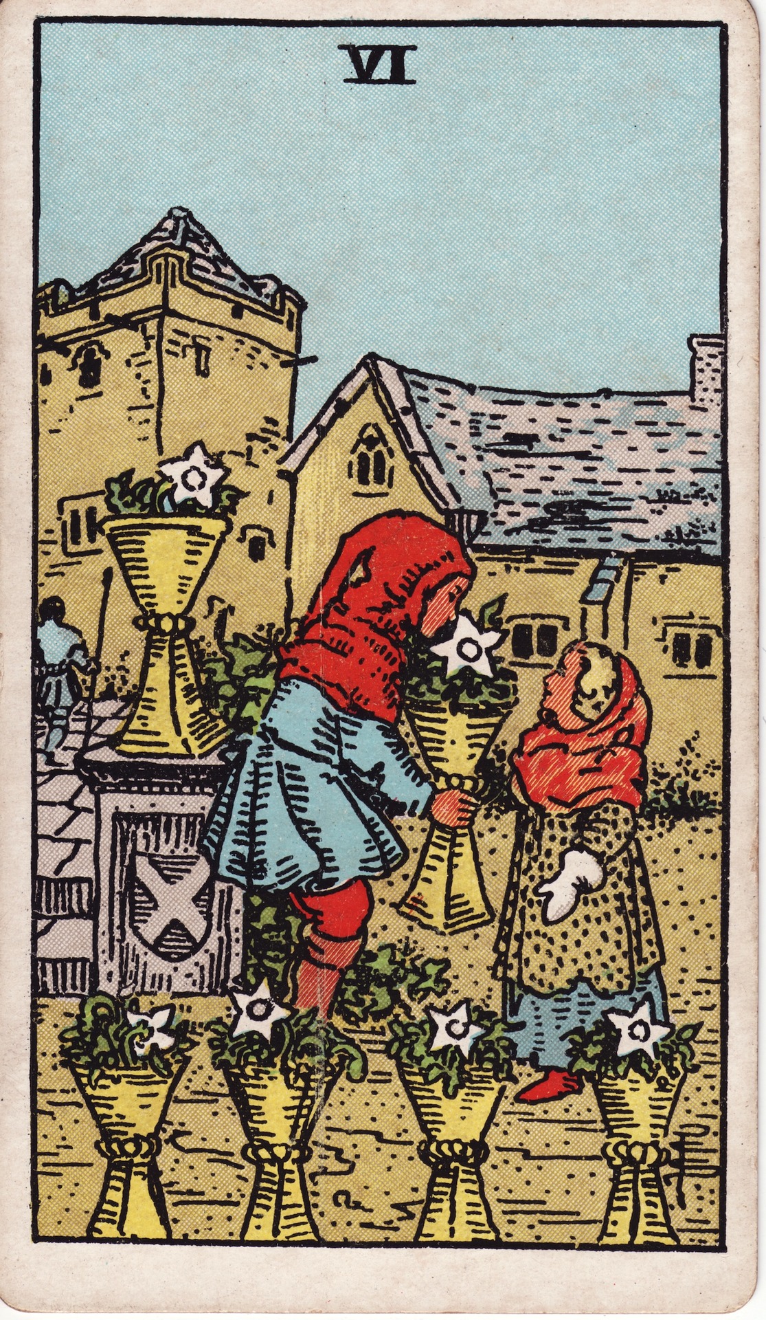 Six of Cups tarot card, Rider–Waite–Smith deck