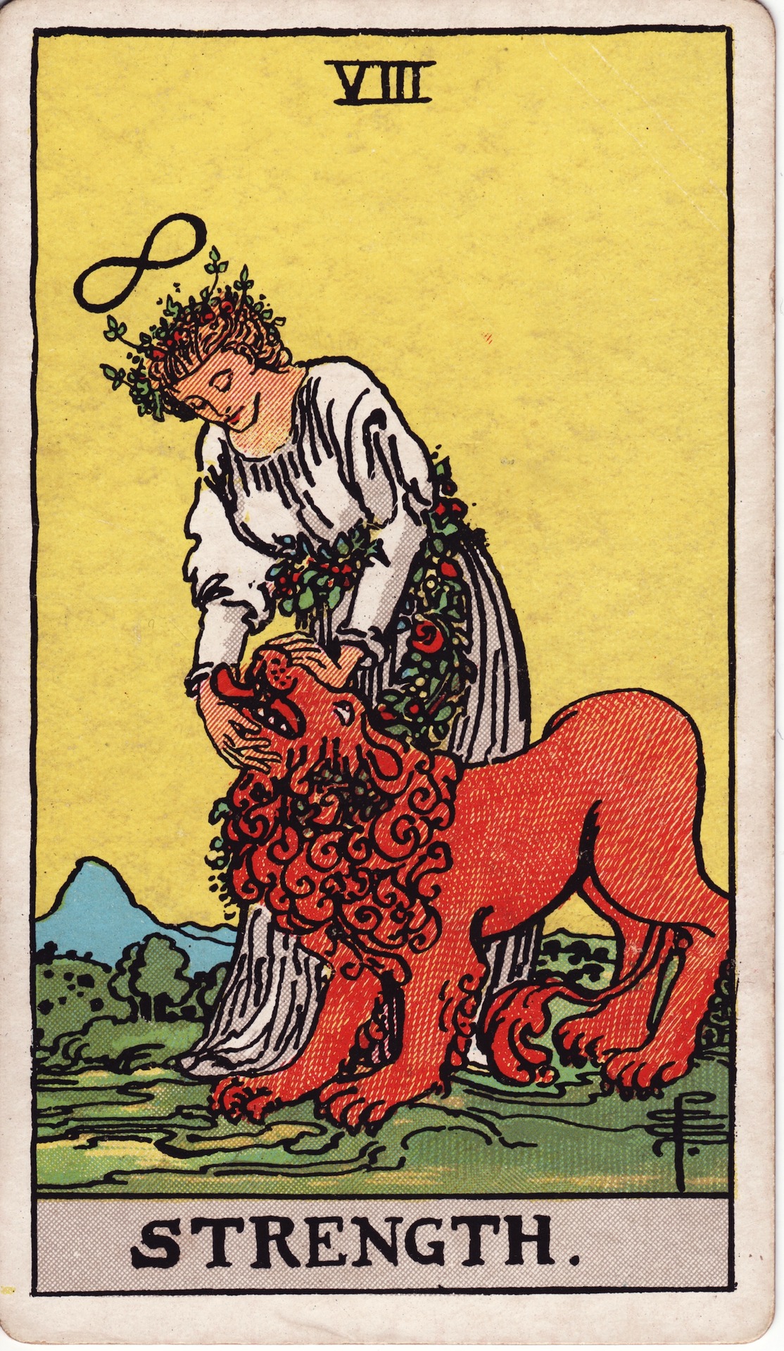 Strength tarot card, Rider–Waite–Smith deck