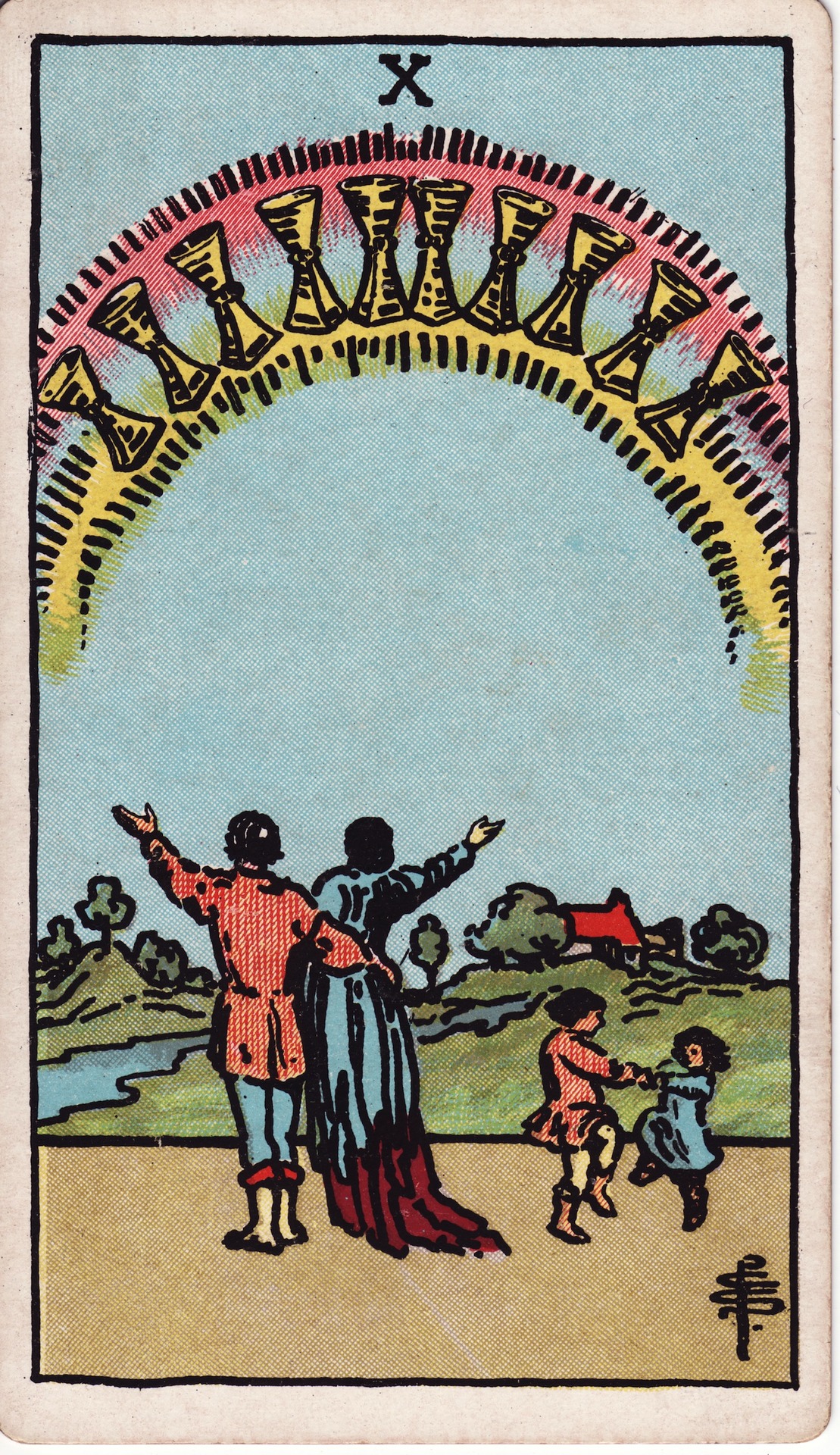 Ten of Cups tarot card, Rider–Waite–Smith deck