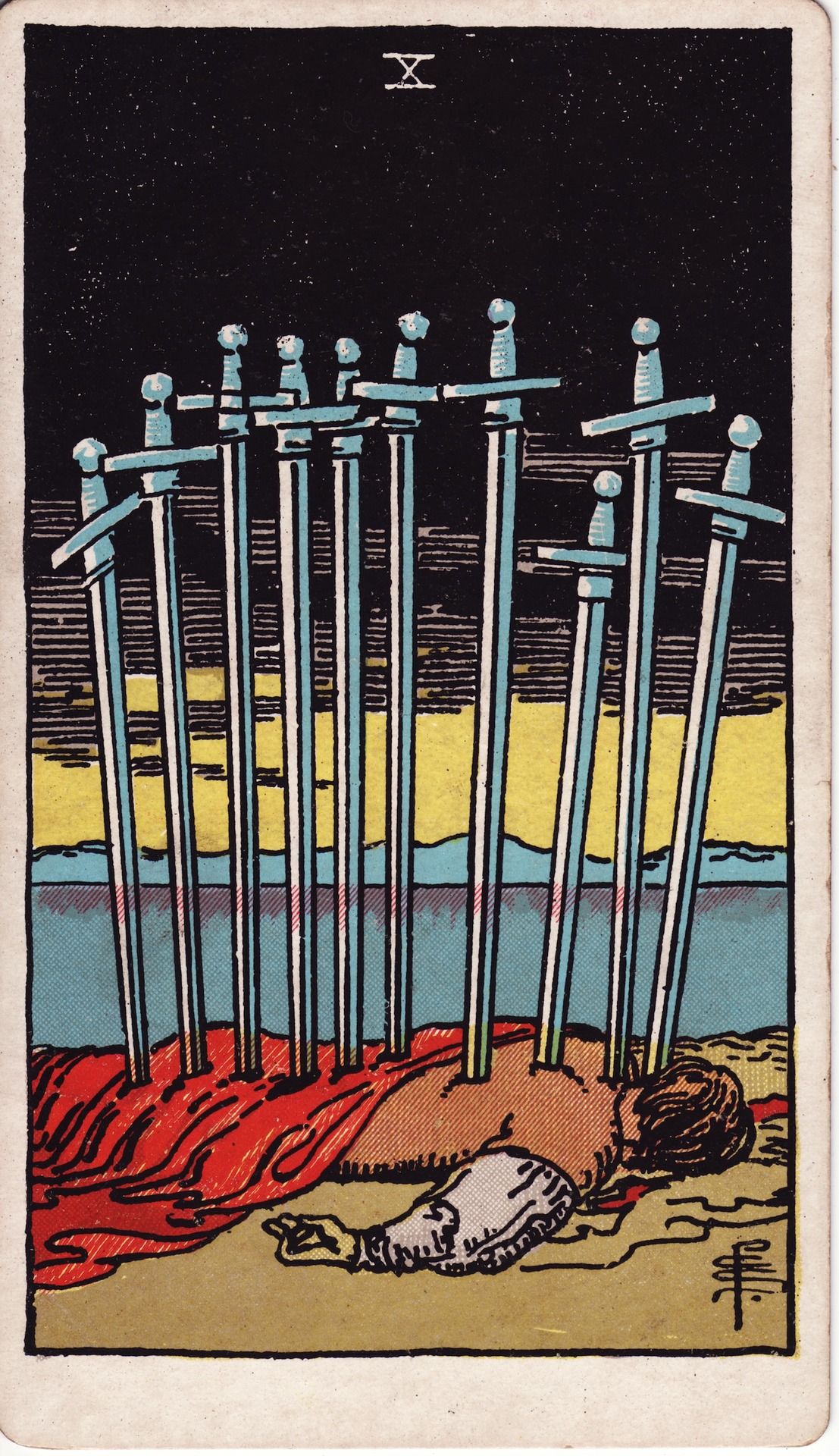 Ten of Swords tarot card, Rider–Waite–Smith deck