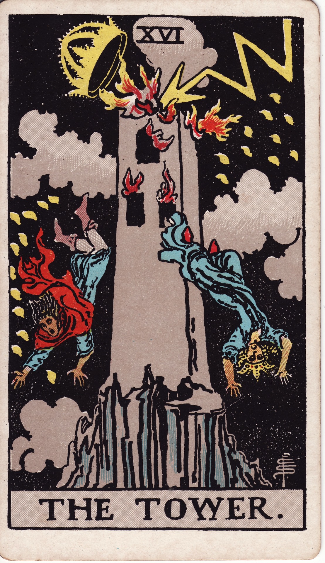 The Tower tarot card, Rider–Waite–Smith deck
